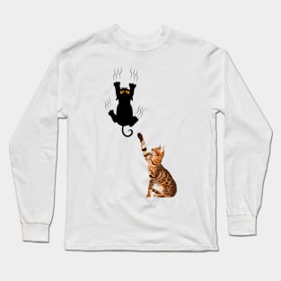 Funny Bengal Cat American Shorthair Black Cat Long Sleeve T-Shirt